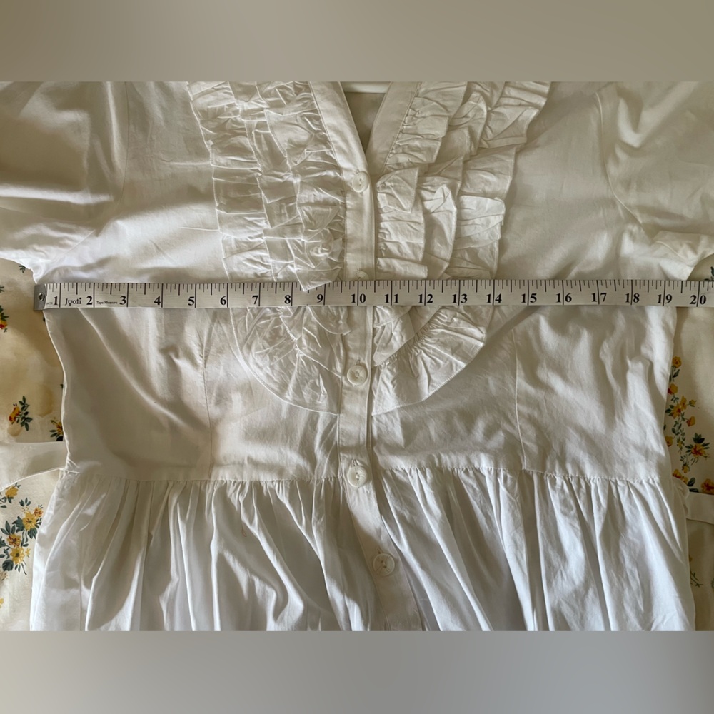 Vintage White Maxi Prairie Dress, size L - Picture 5 of 6
